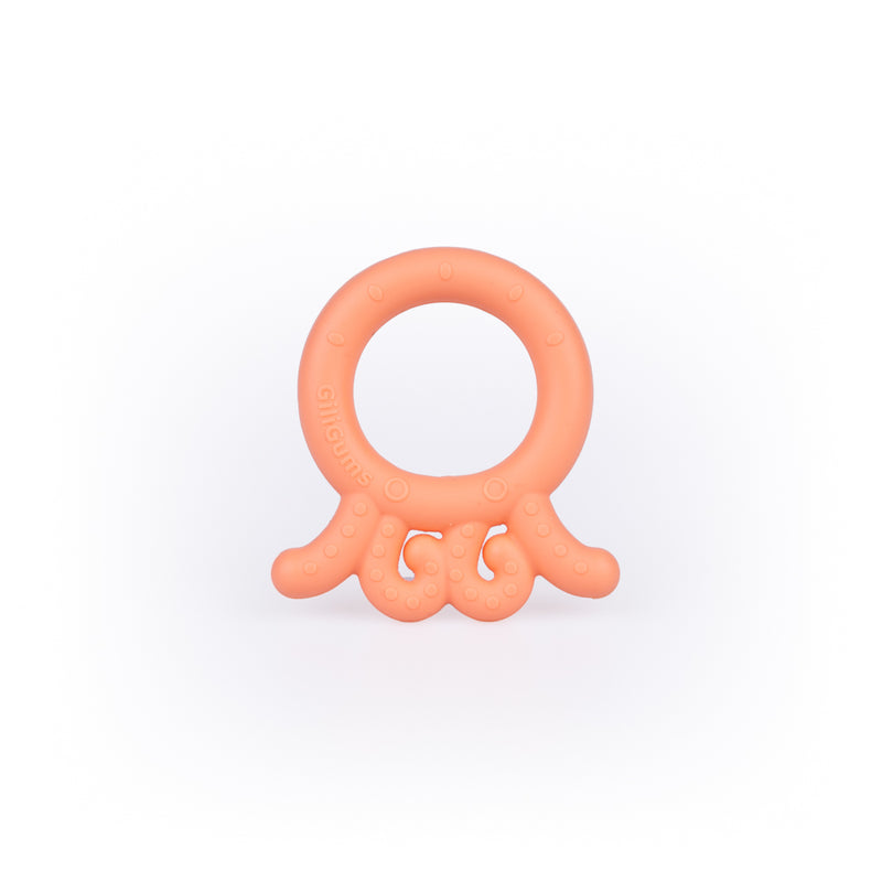 Baby Octopus Silicone Teether - Peach: BPA Free teether box front