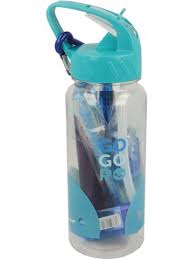 GoGoPo Blue Sports Bottle Bundle filled with stationery