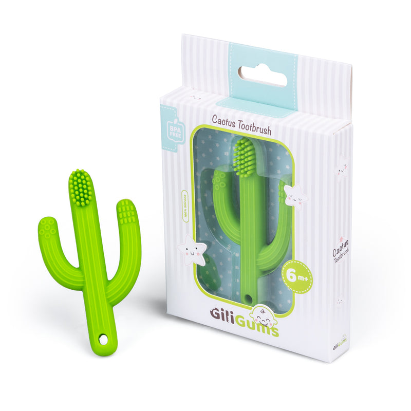 Cactus Silicone Teething Toothbrush (what's in the box) - Shop Online | pollywiggles.co.za