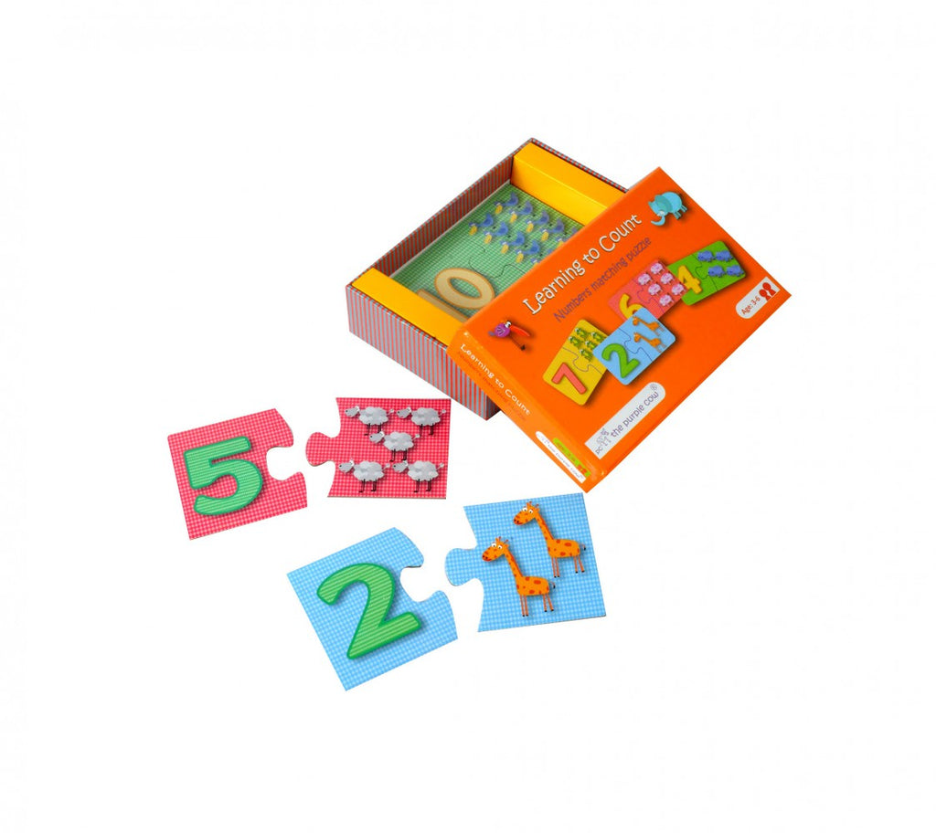Purple Cow Learning to count Numbers Matching Puzzle